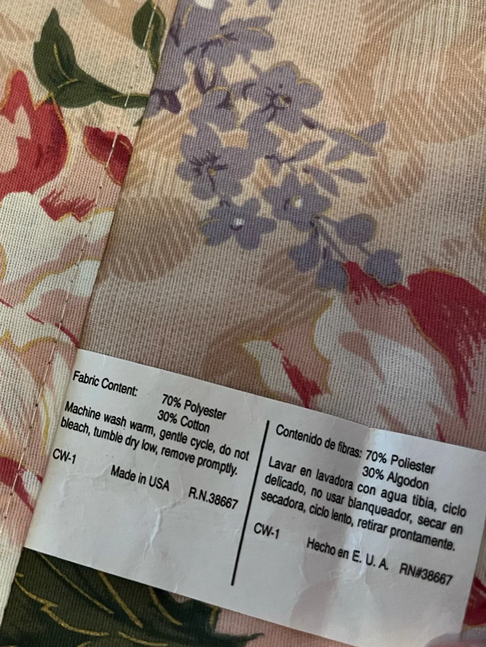 Vintage Floral Valance 80”/ 16”